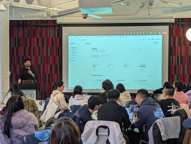 Mentoring students at the hackathon